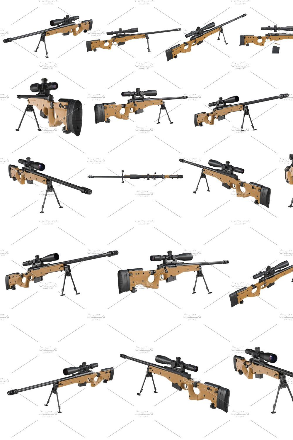Rifle sniper beige weapon set pinterest preview image.