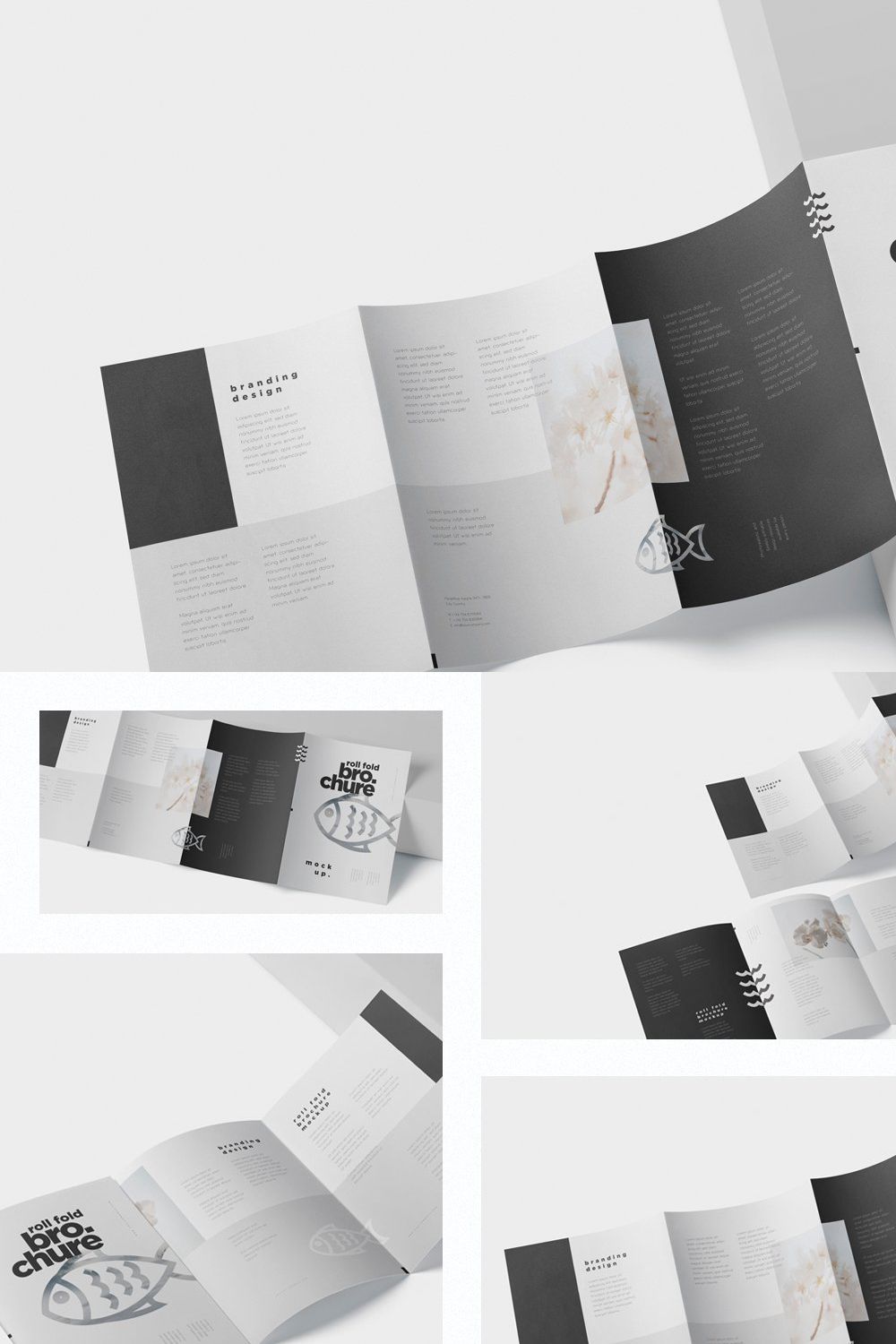 Roll Fold Brochure Mockup Din A4 A5 pinterest preview image.