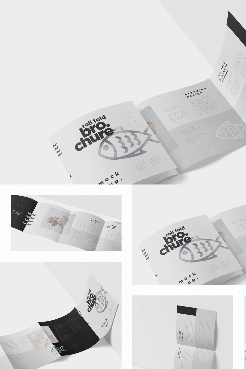 Roll-Fold Brochure Mockup - Square pinterest preview image.