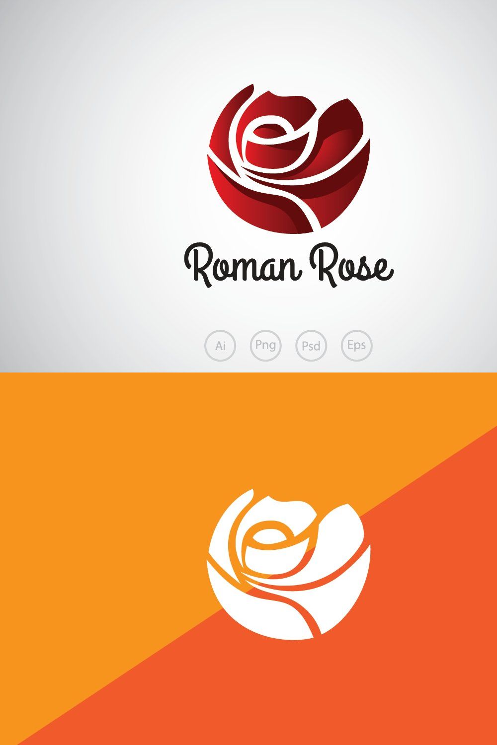 Romance Rose Logo Template pinterest preview image.