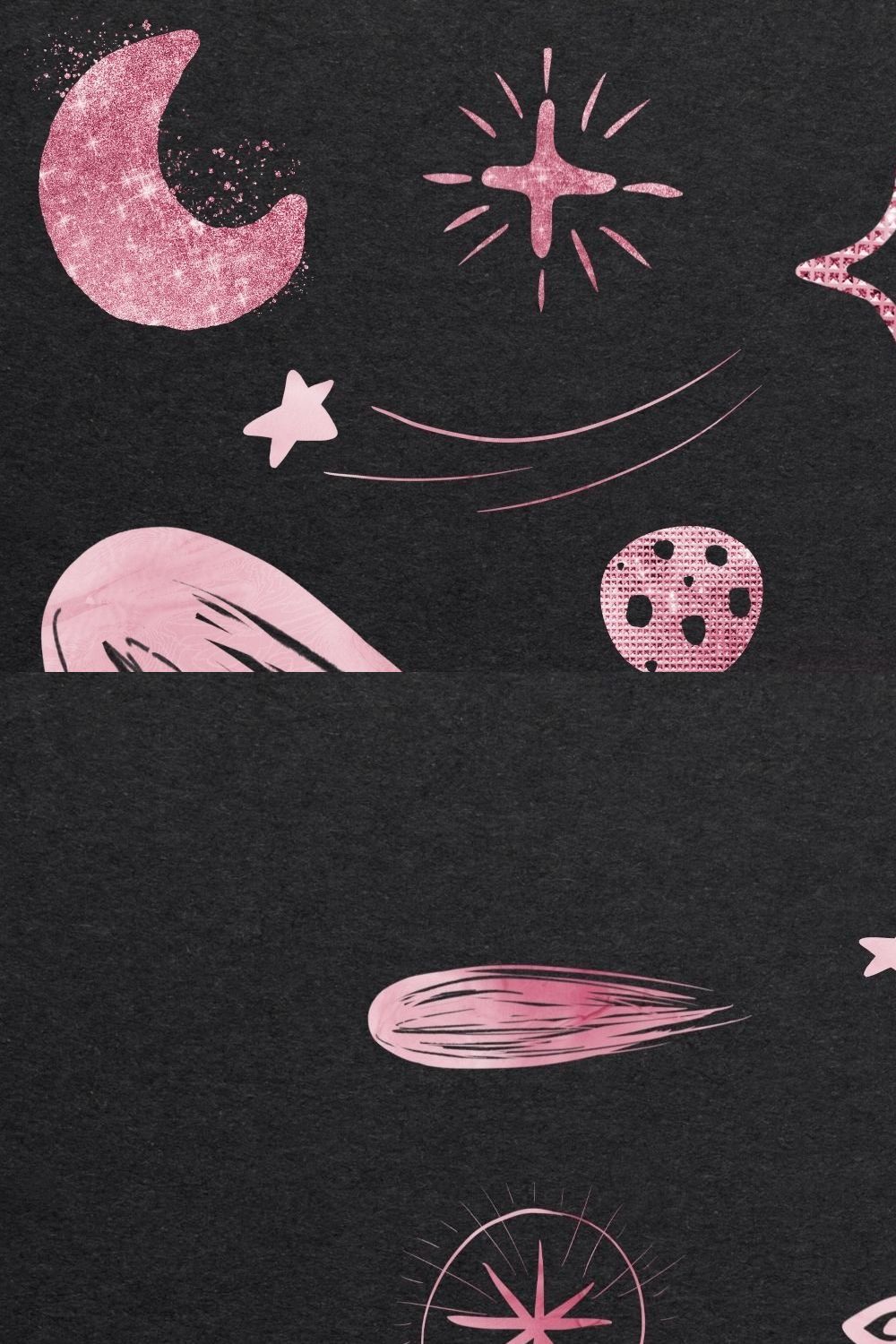 Rose Gold Galaxy Clipart pinterest preview image.