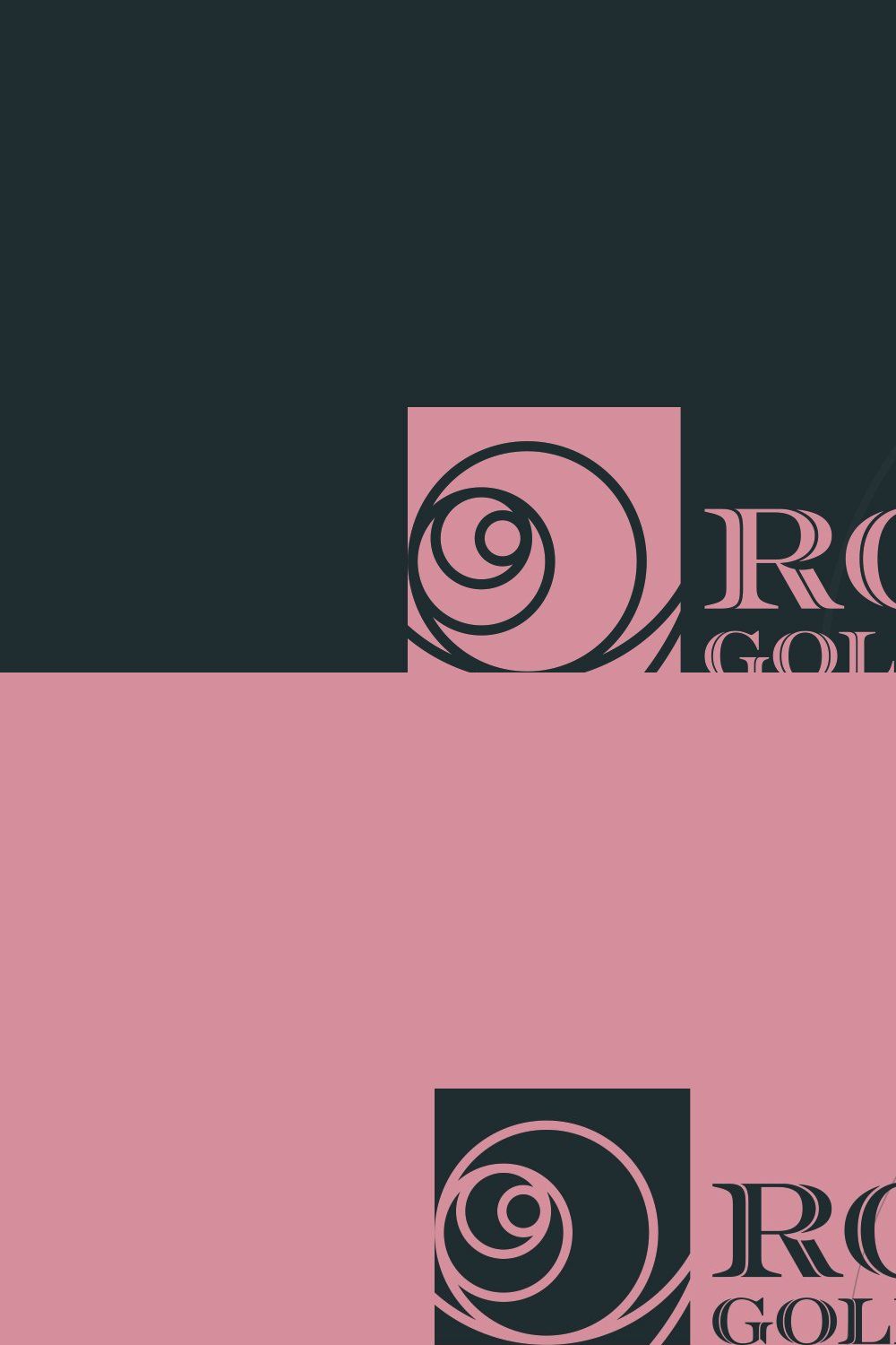 Rose Gold Logo pinterest preview image.
