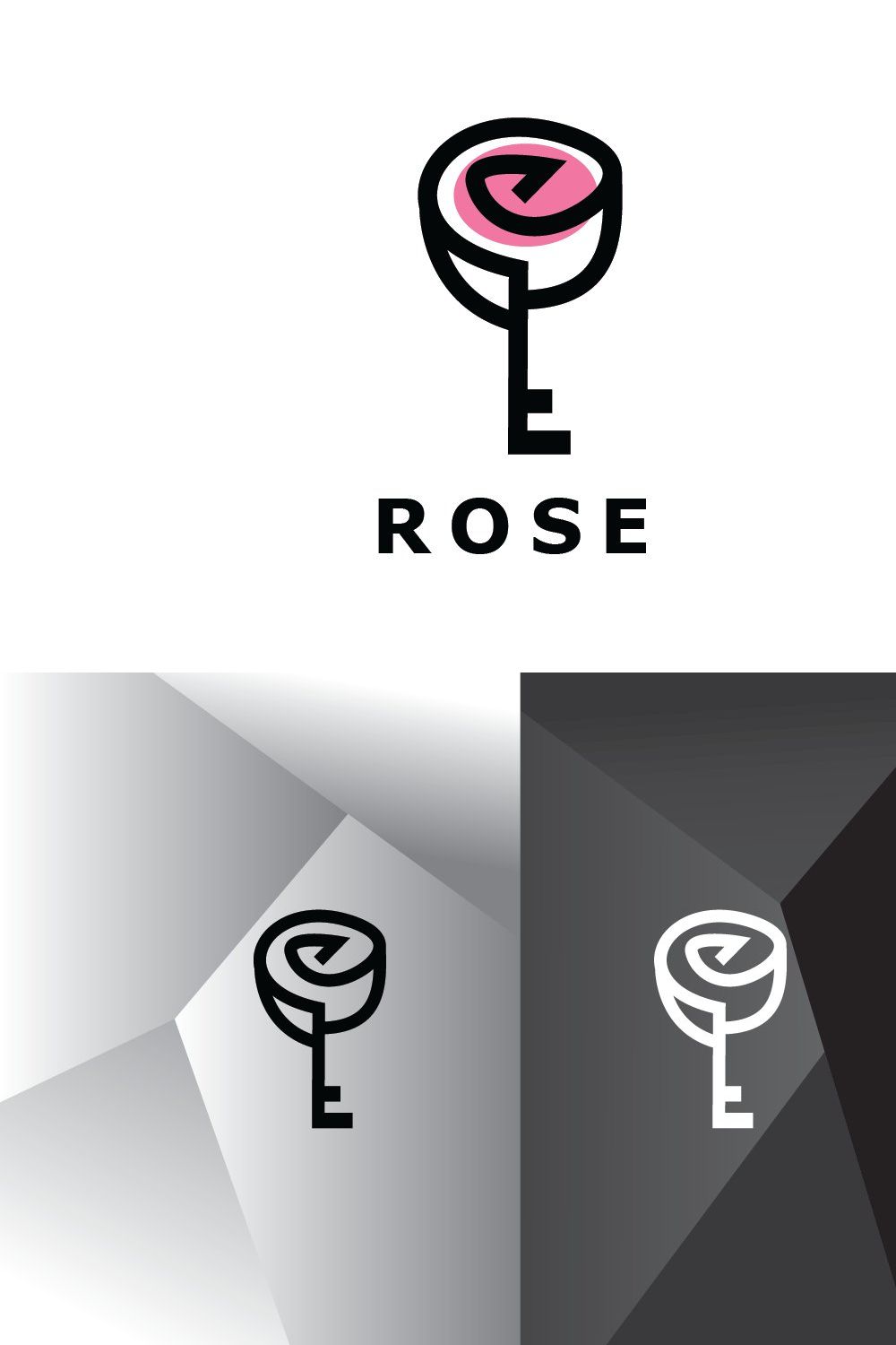 Rose Key Logo Template pinterest preview image.