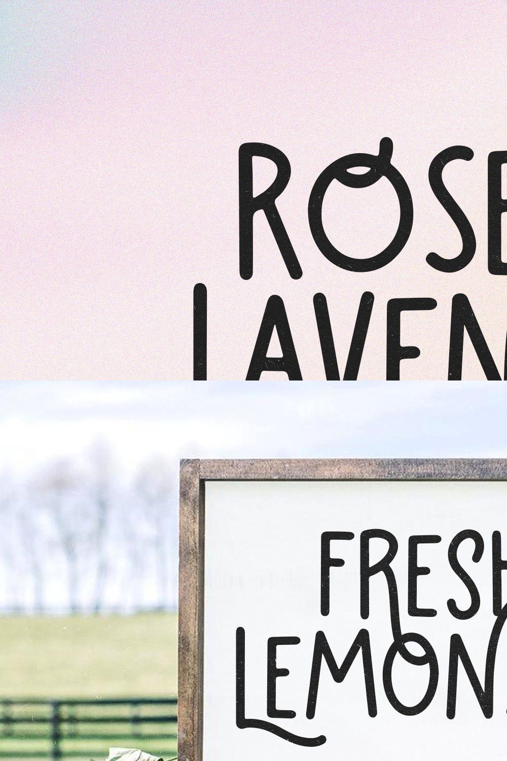 Rose & Lavender | Handwritten Font pinterest preview image.