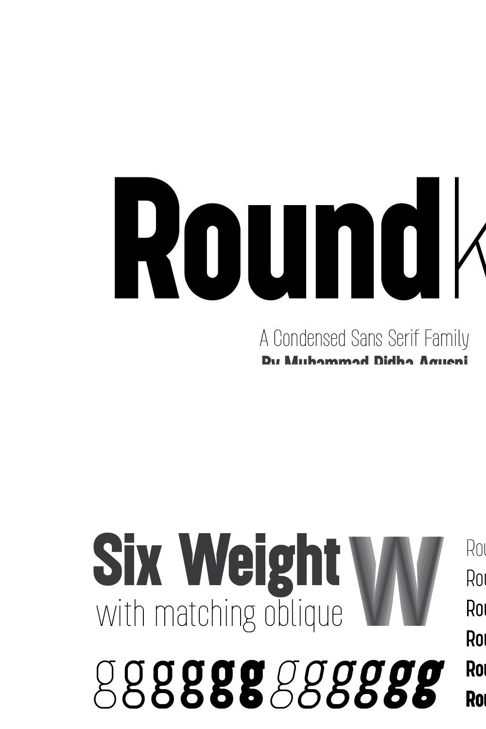 Rounkey Condensed Sans Serif Family pinterest preview image.