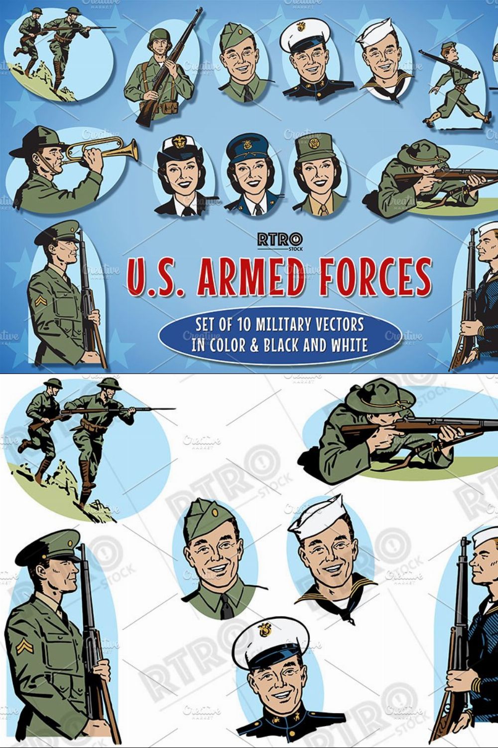 RTRO U.S. Armed Forces 1 pinterest preview image.