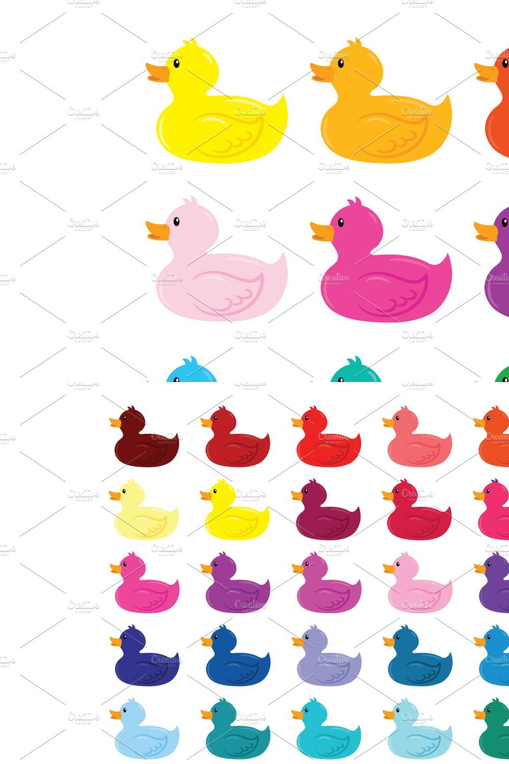 Rubber Duck Clip Art Set pinterest preview image.