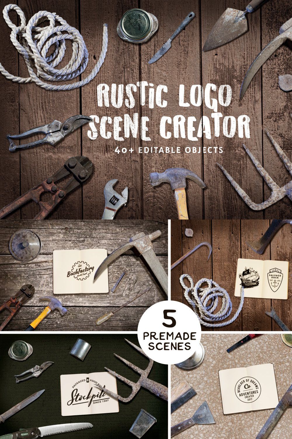 Rustic Logo Scene Creator pinterest preview image.