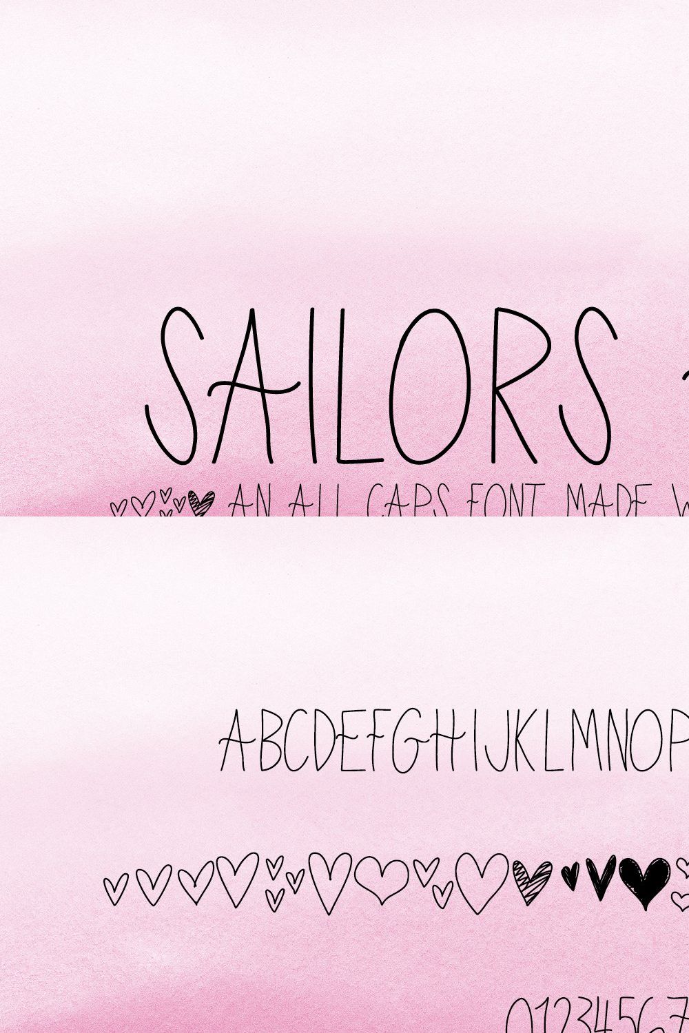 Sailor's Heart Font - Made with Love pinterest preview image.