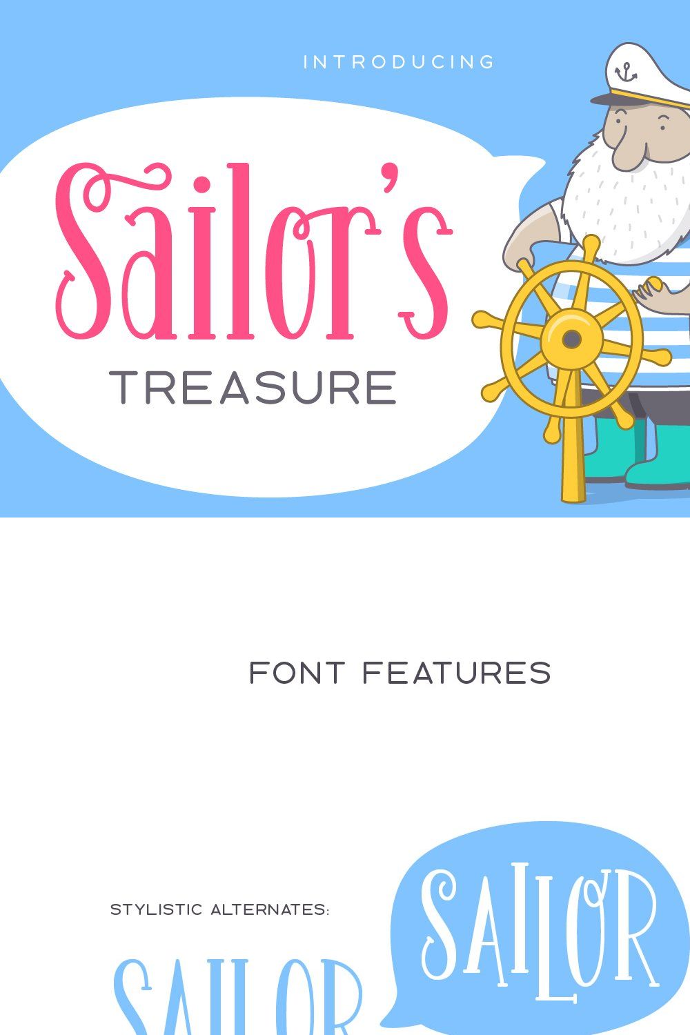 Sailor's Treasure - Font Duo pinterest preview image.