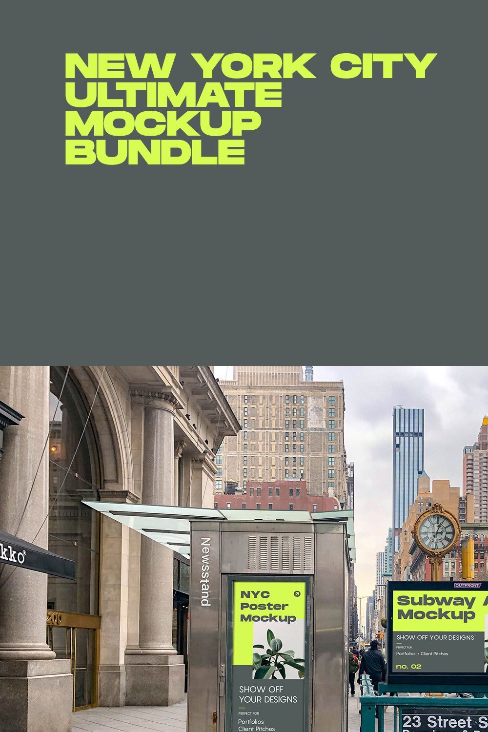 SALE 40% OFF NYC Mockup Bundle pinterest preview image.