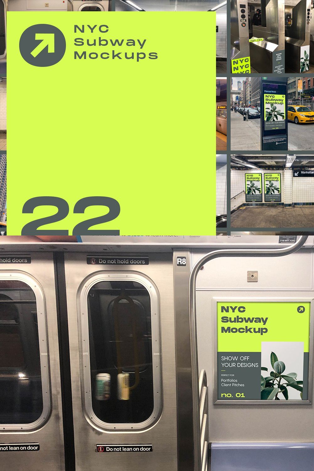 SALE 50% OFF 22 Mockups - NYC Subway pinterest preview image.