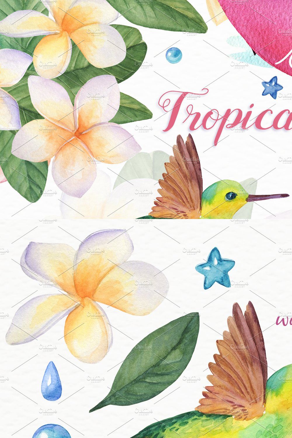 SALE! Tropical Blooming pinterest preview image.