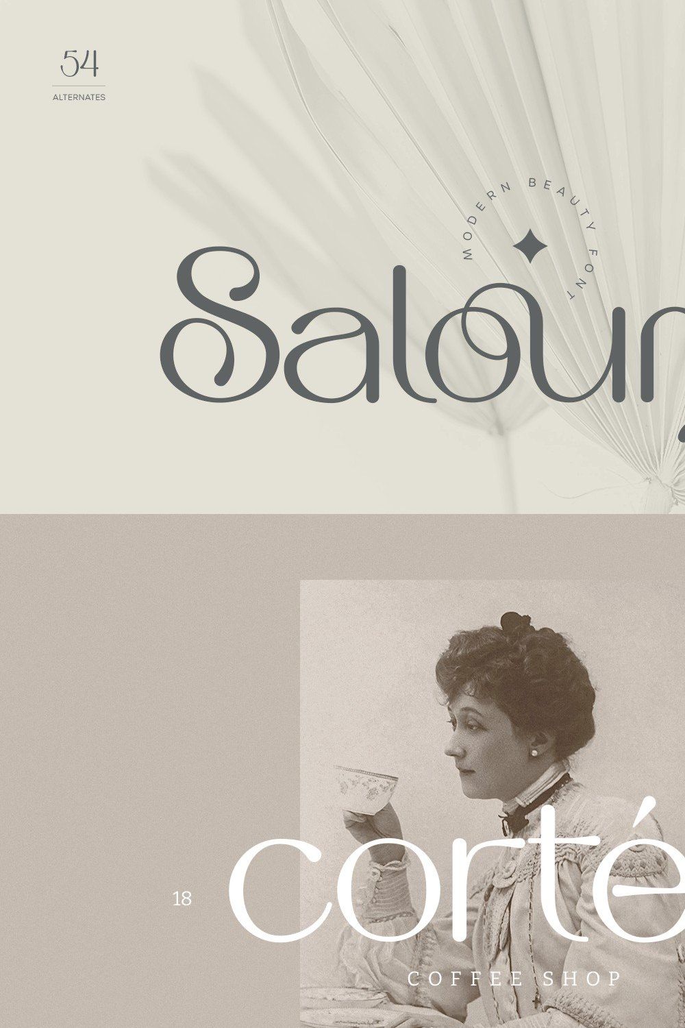 Saloums - Modern Sans Serif Font pinterest preview image.