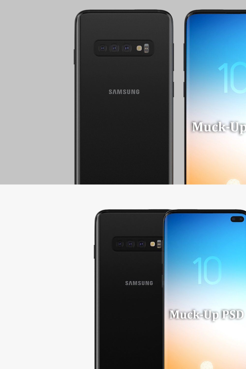 Samsung galaxy S10 Plus mock-up pinterest preview image.