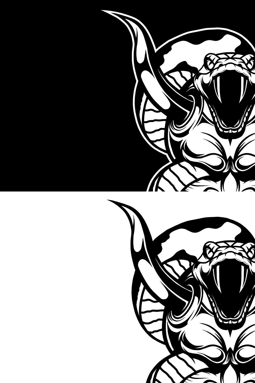 Samurai mask vector illustration pinterest preview image.