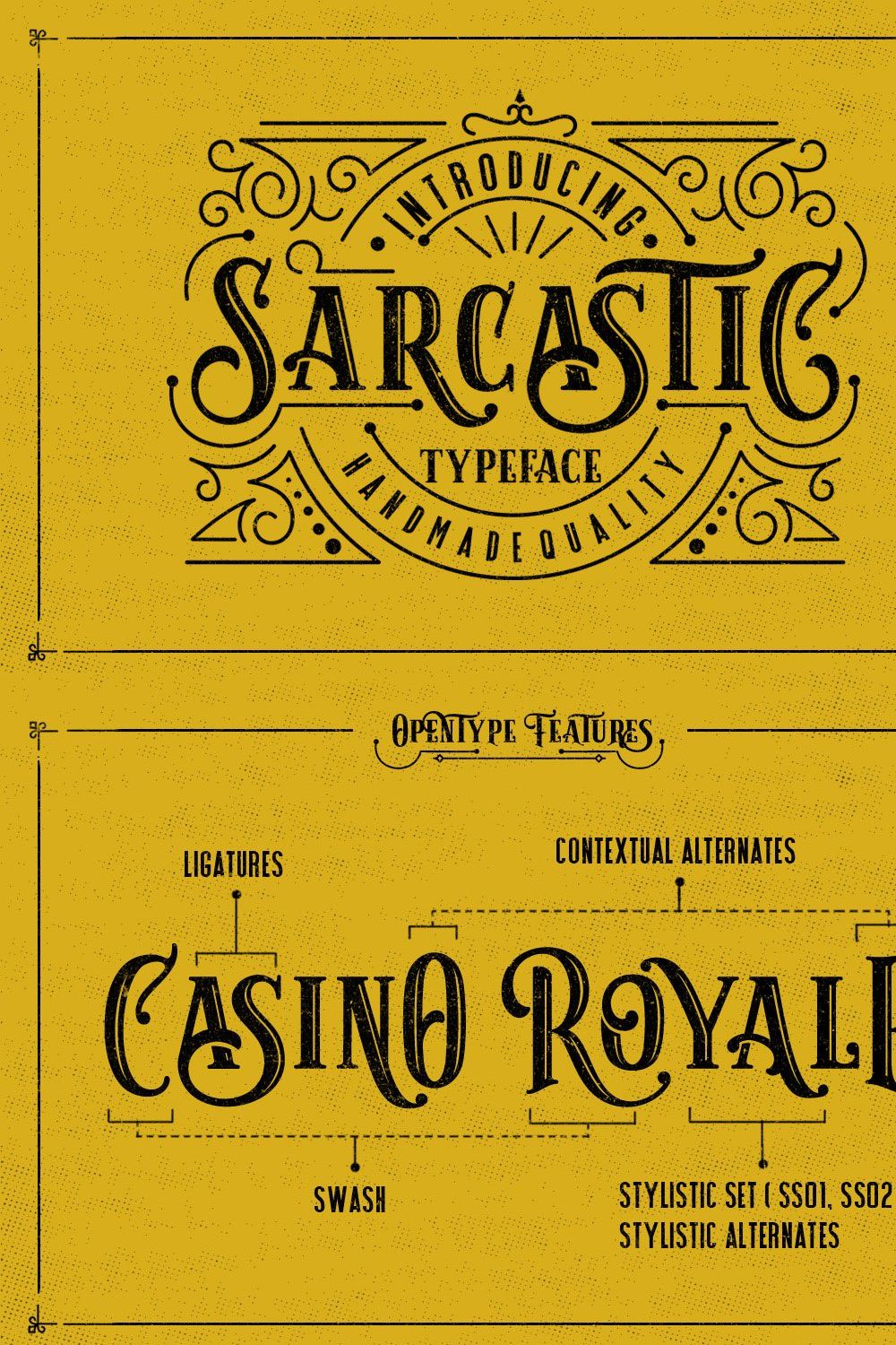 Sarcastic Typeface + Extras pinterest preview image.
