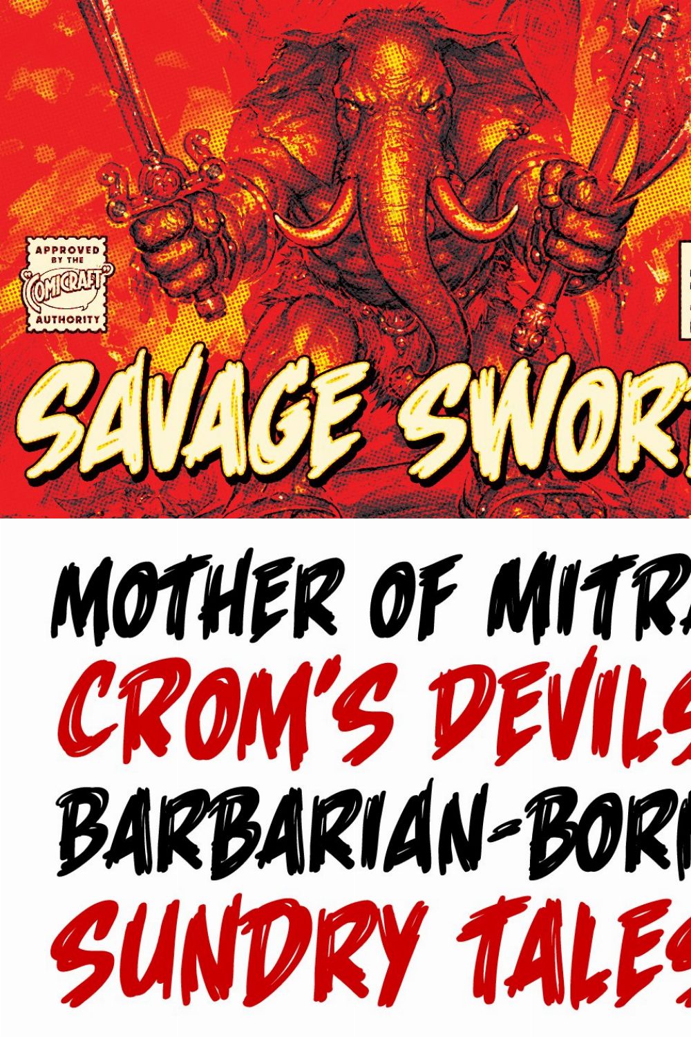Savage Sword - angry brush comic SFX pinterest preview image.