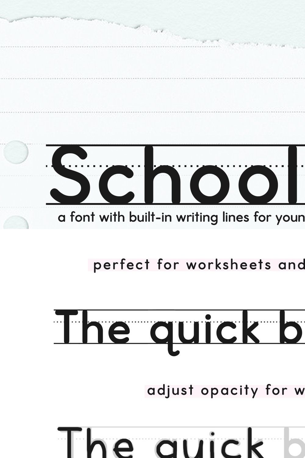 School Days | Handwriting Lines Font pinterest preview image.