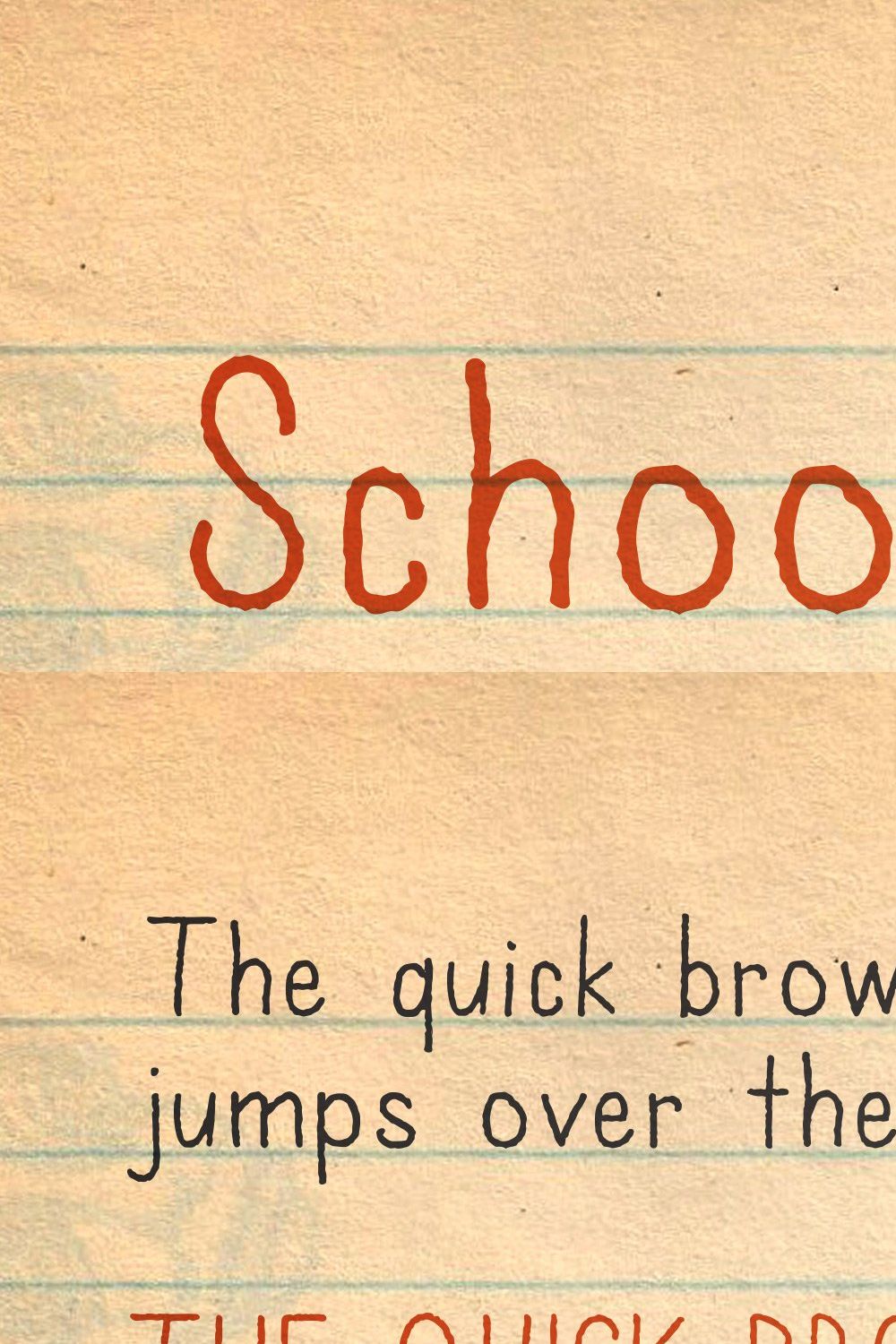 Schoolbook — A hand drawn font pinterest preview image.