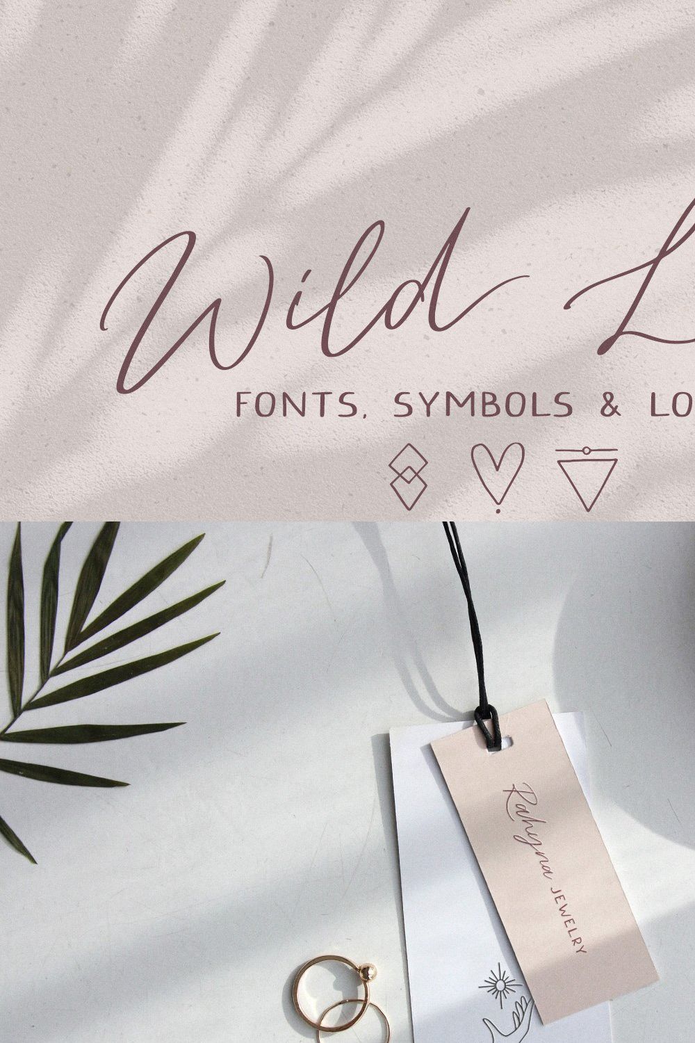 Script font Wild Love logos pinterest preview image.