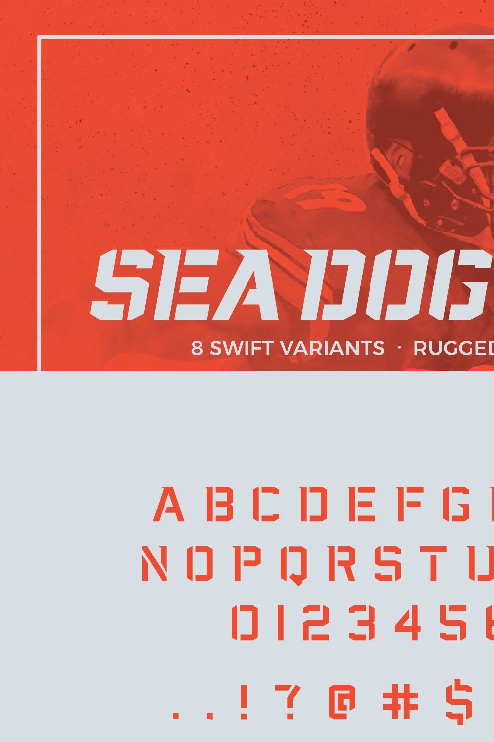 Sea Dog Swift | Sports Display Font pinterest preview image.