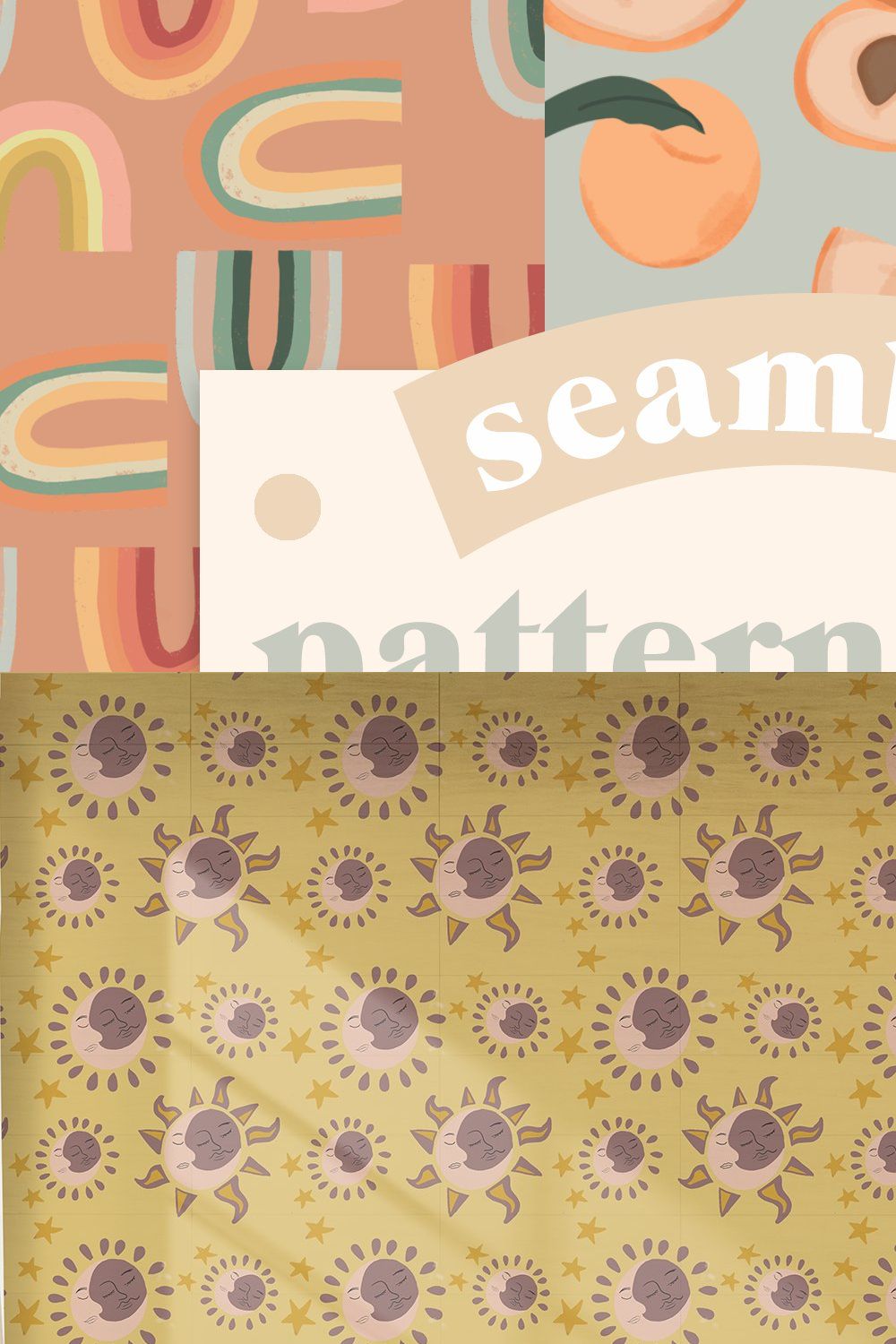 Seamless 3 Pattern Pack pinterest preview image.