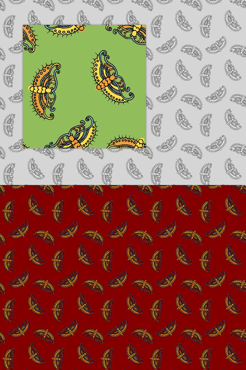 Seamless Chinese Butterflies Pattern pinterest preview image.