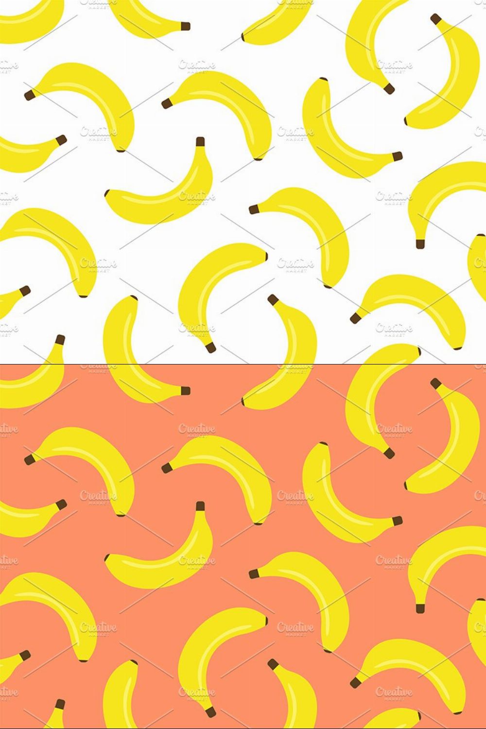 Seamless pattern with Banana pinterest preview image.