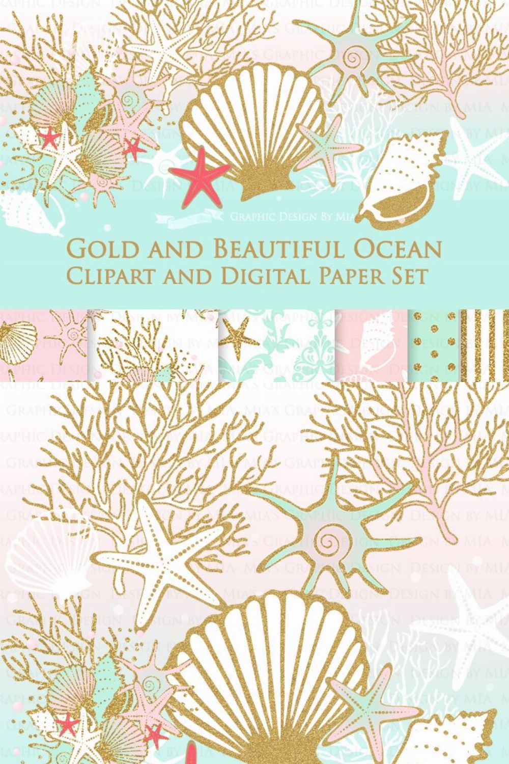 digital seashells clipart