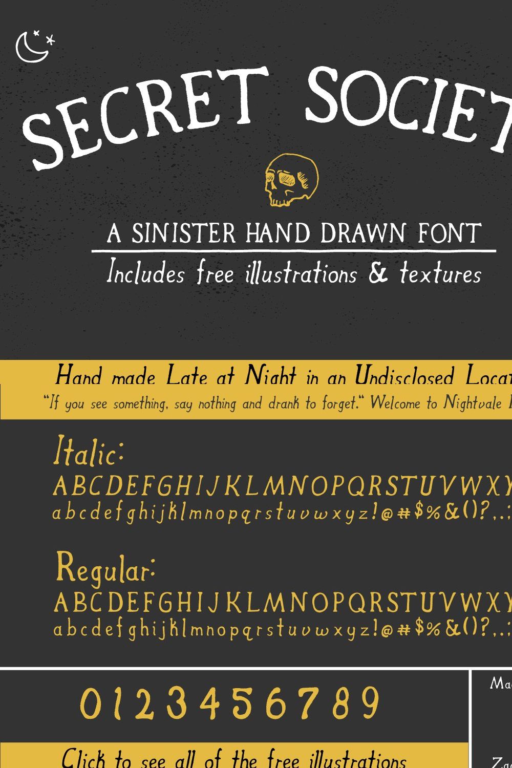 Secret Society Font + Bonus pinterest preview image.