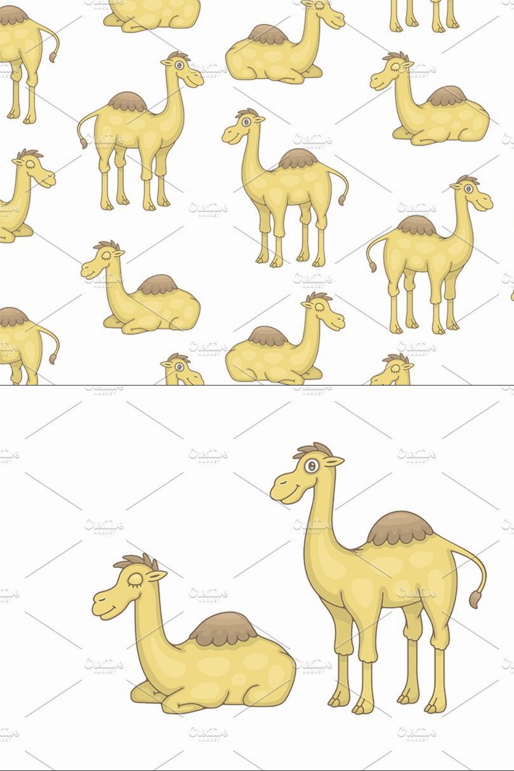 Set of Camels and Pattern pinterest preview image.