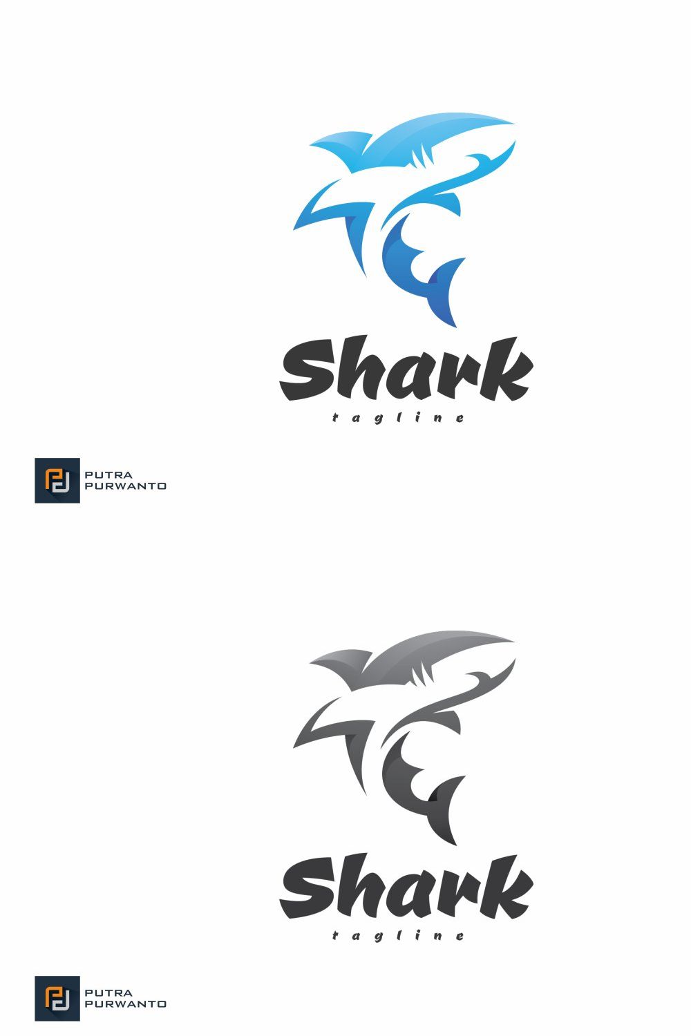 Shark - Logo Template pinterest preview image.