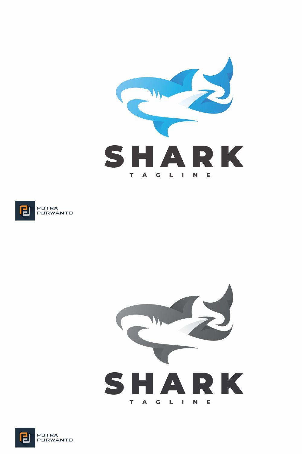 Shark - Logo Template pinterest preview image.