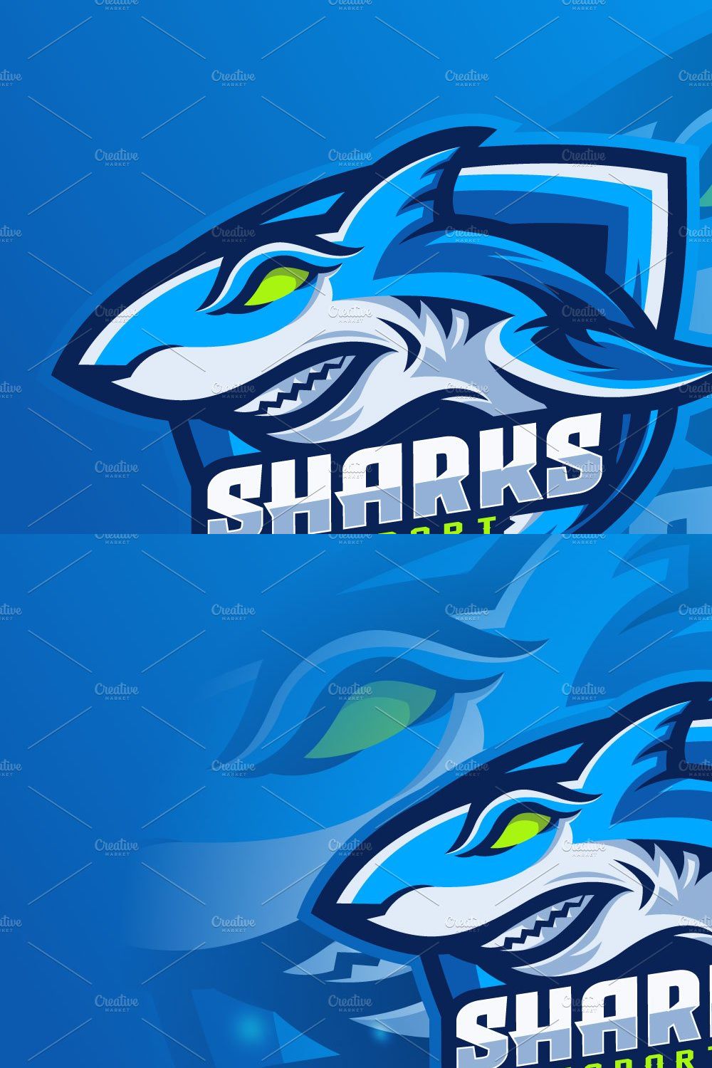 Shark Mascot Esport Logo pinterest preview image.