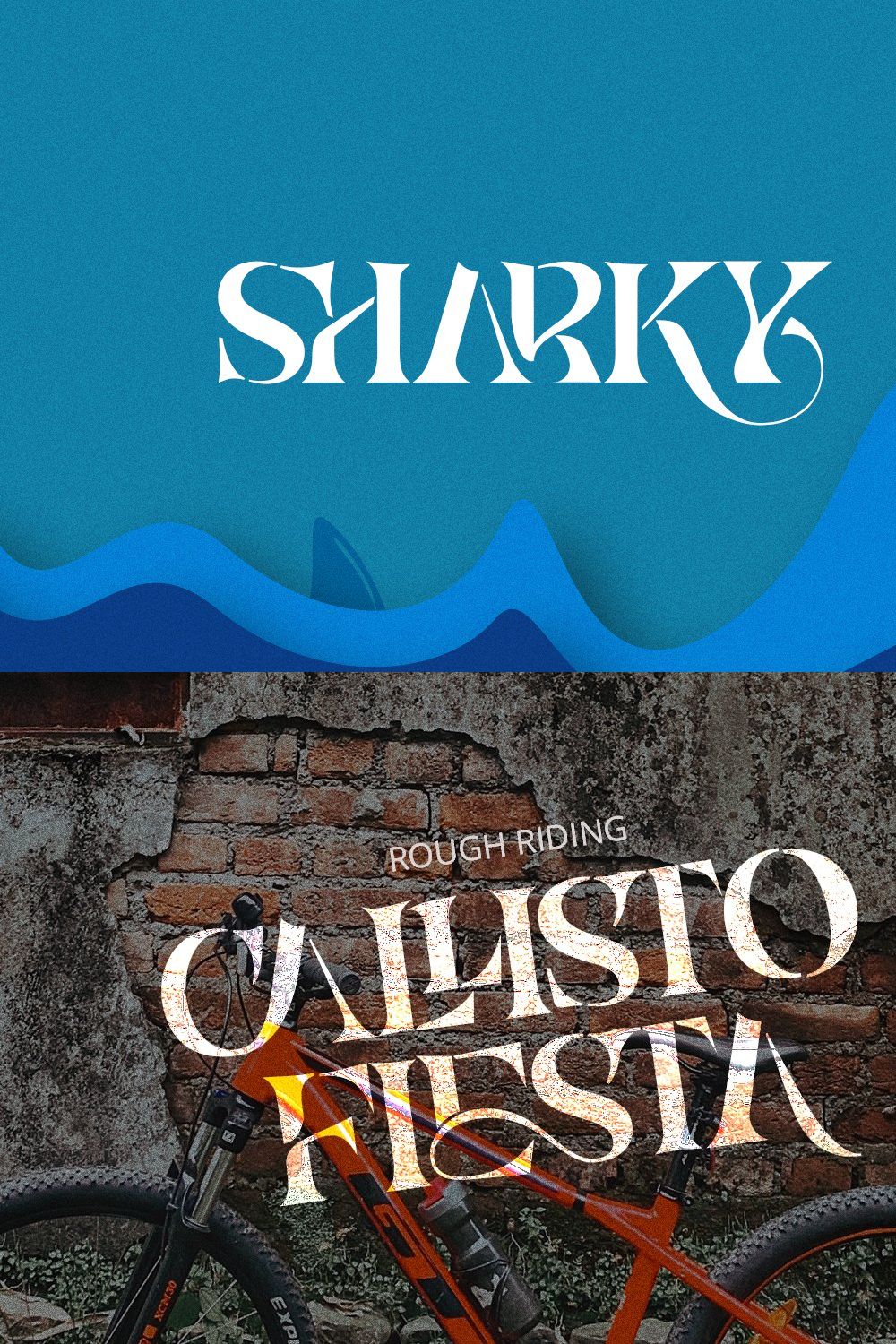 Sharky Elegant Serif Font pinterest preview image.