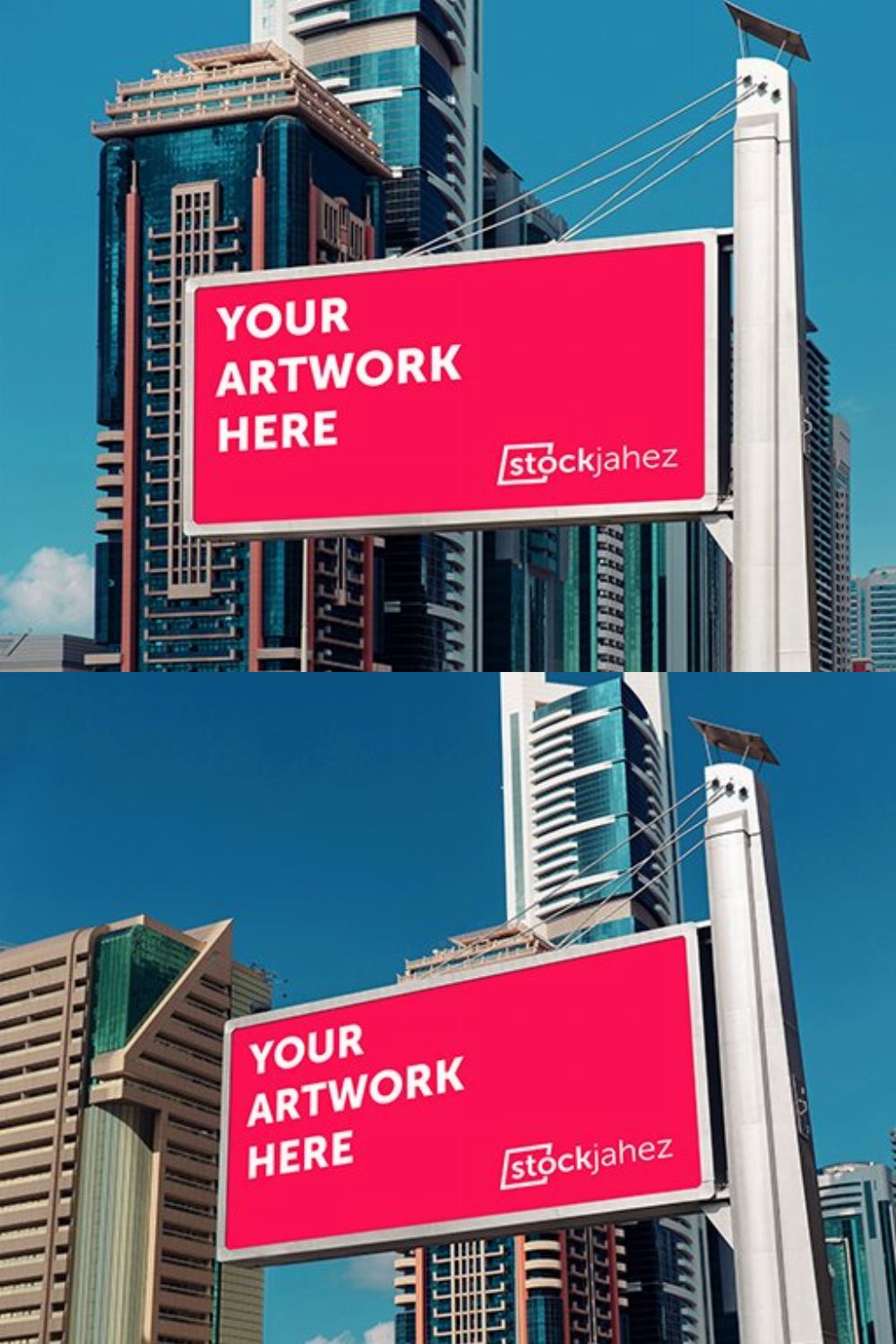 Sheikh Zayed Road billboard mockup pinterest preview image.