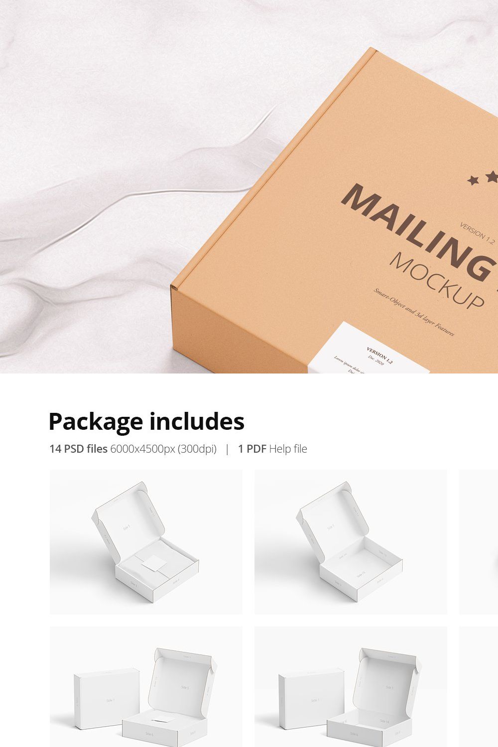 Shipping | Mailing Box Mock-up pinterest preview image.