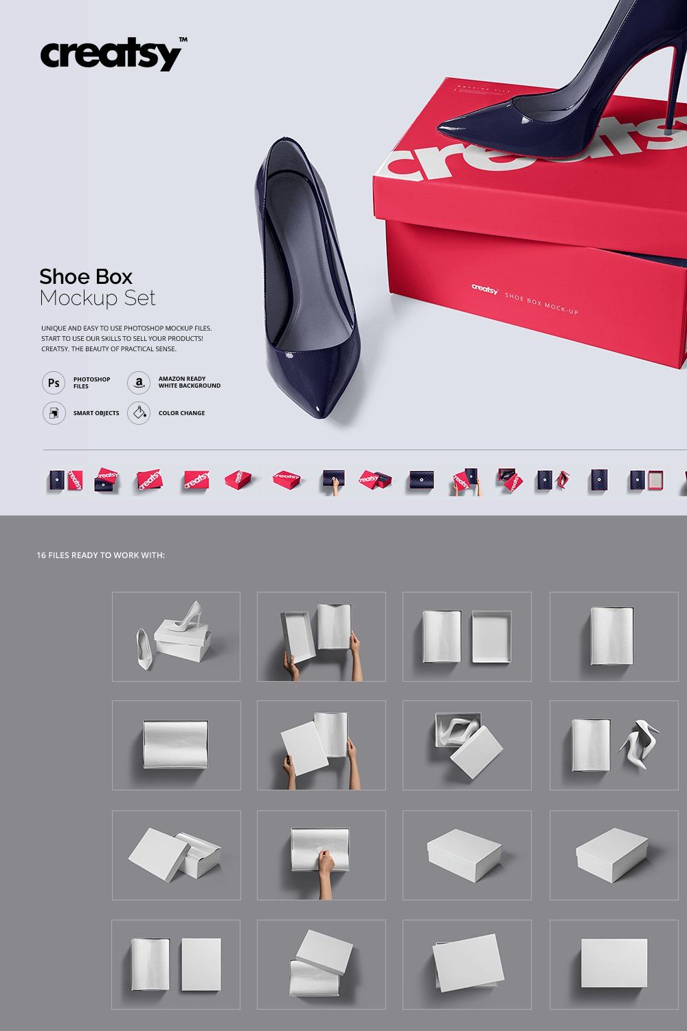Shoe Box Mockup Set pinterest preview image.