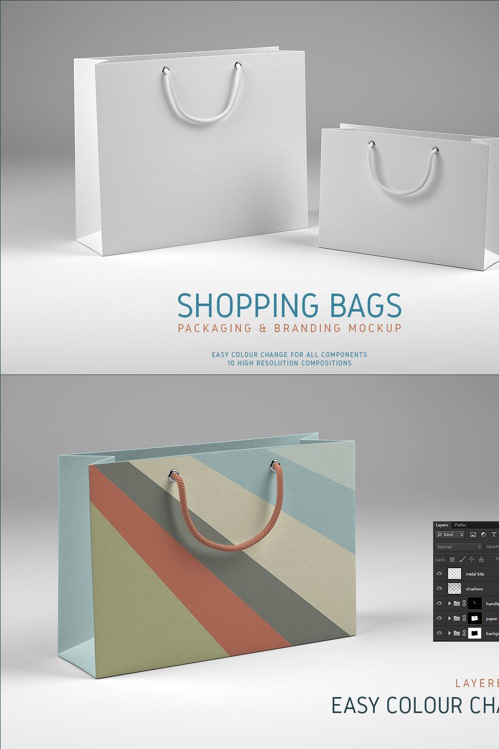Shopping Bags Mockup pinterest preview image.