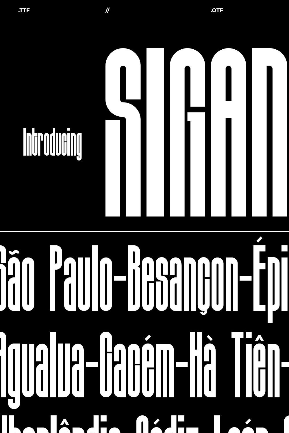 Sigana - Modern Display Font pinterest preview image.