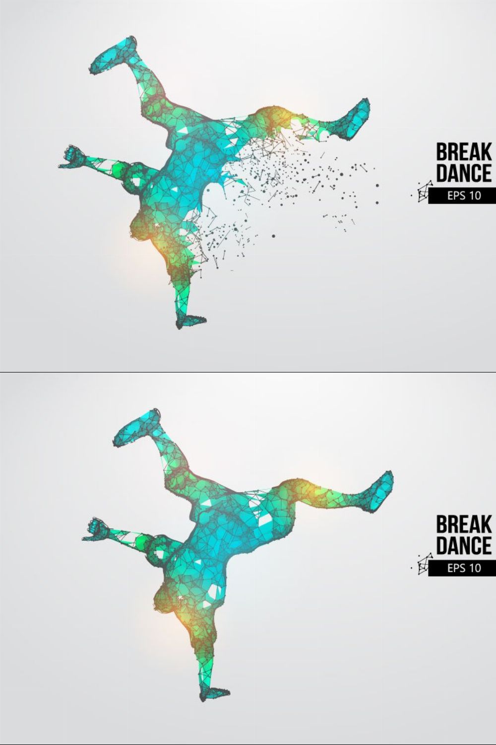 Silhouettes of a breake dancer man pinterest preview image.