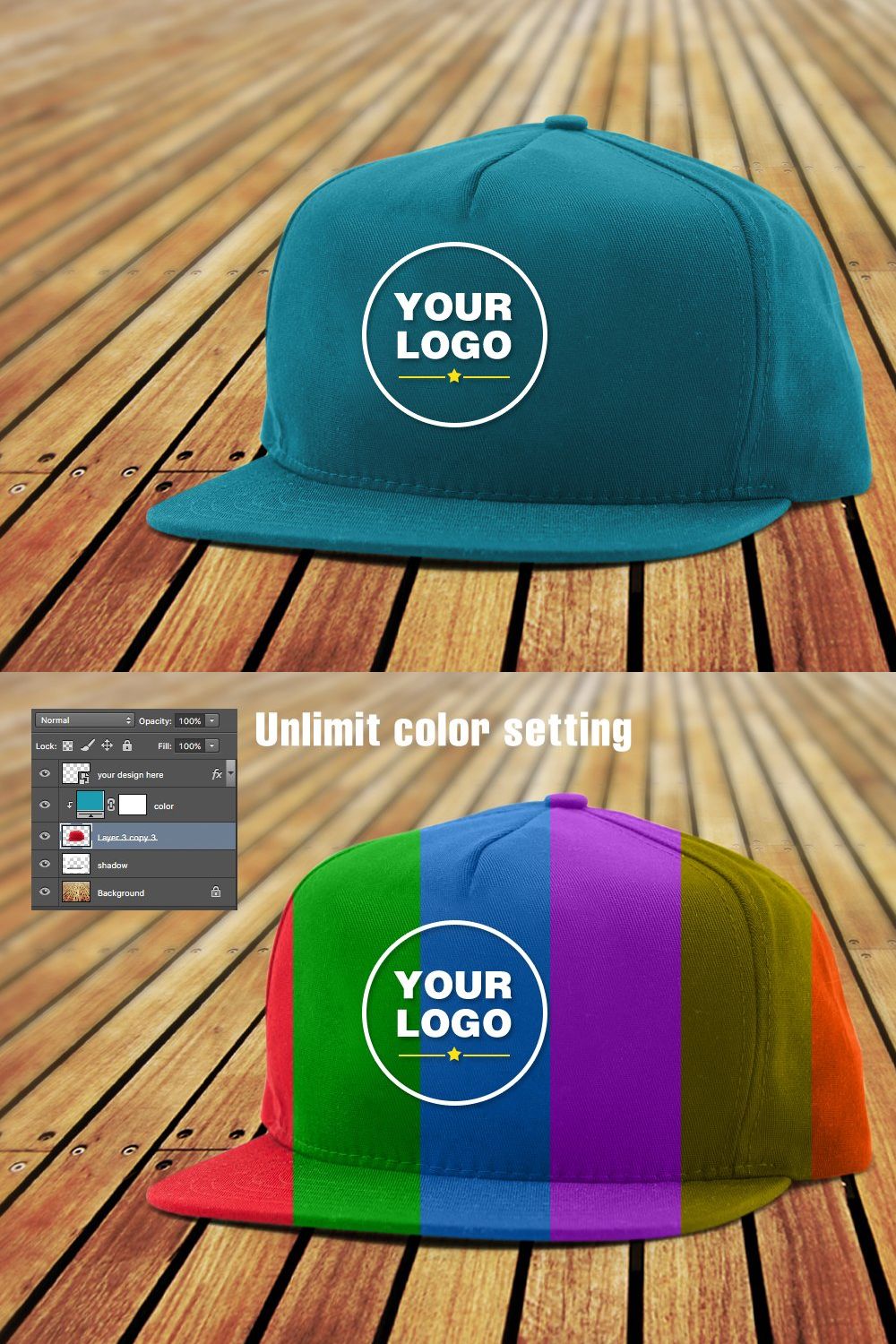 Simple hat mockup pinterest preview image.