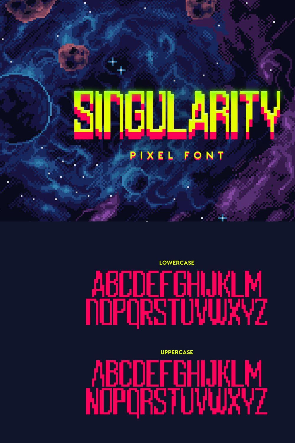 Singularity Typeface pinterest preview image.