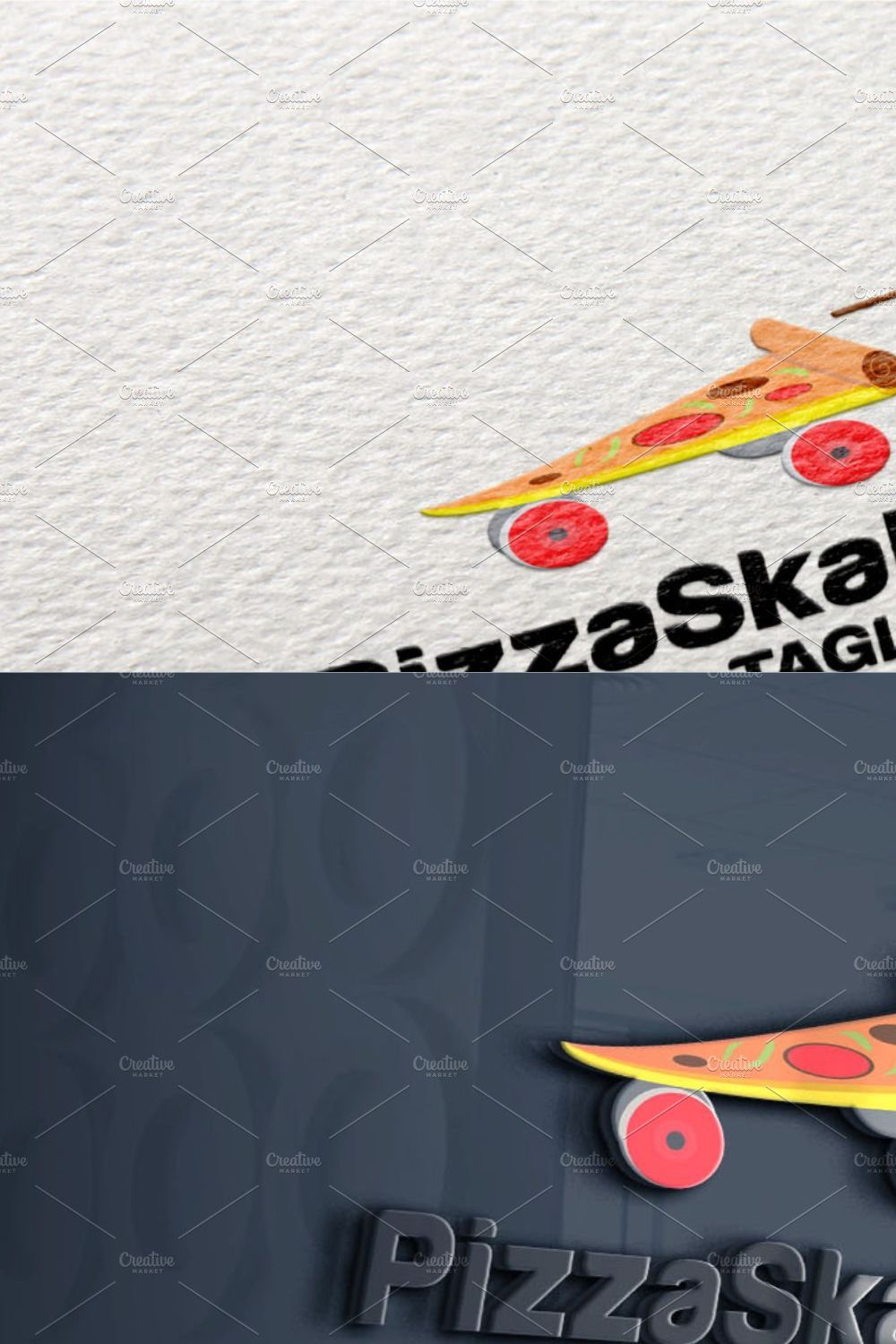 Skate Pizza logo pinterest preview image.