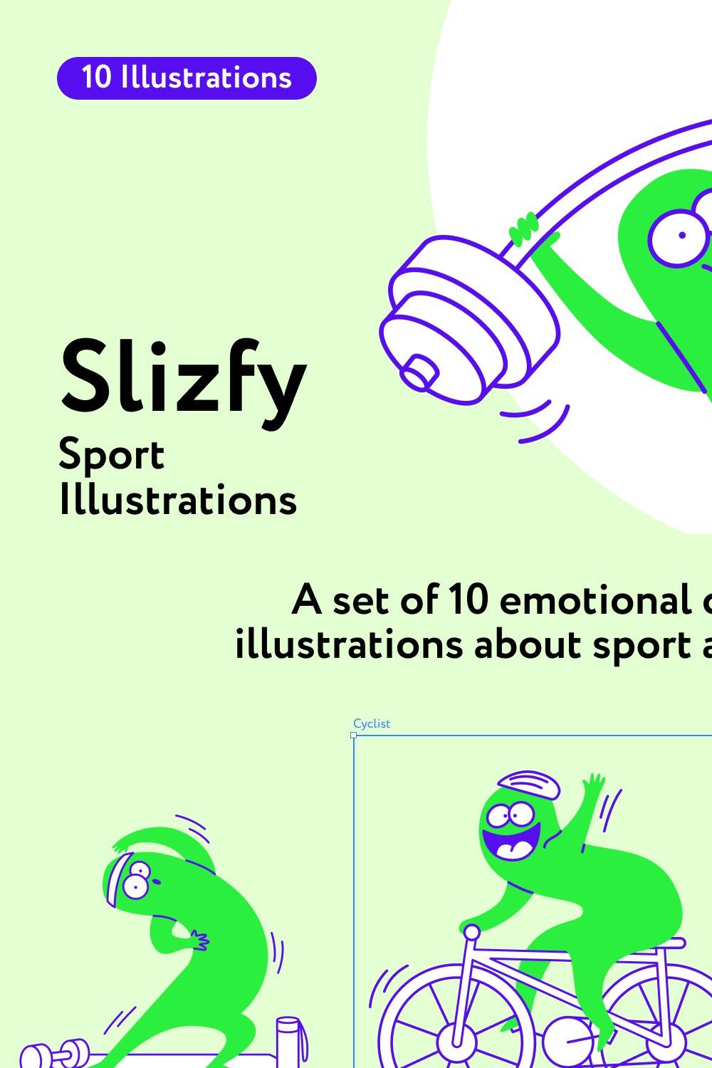 Slizfy Sport Illustrations pinterest preview image.