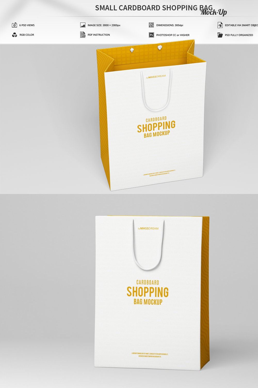Small Cardboard Shopping Bag Mock-U pinterest preview image.