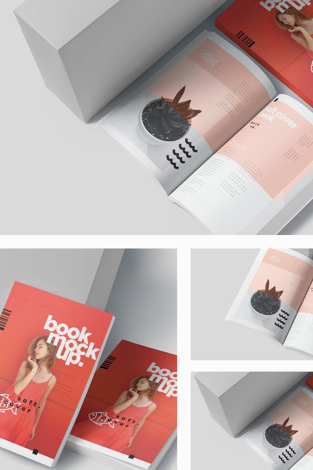 Small Paperback Book Mockups pinterest preview image.
