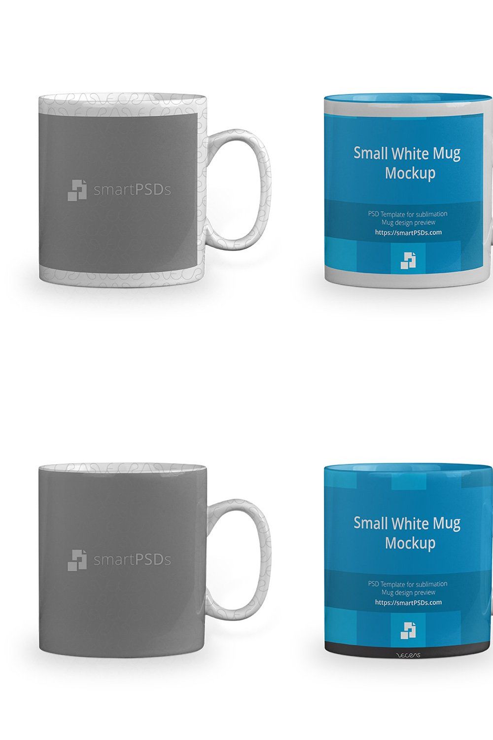 Small White Coffee Mug Design Mockup pinterest preview image.