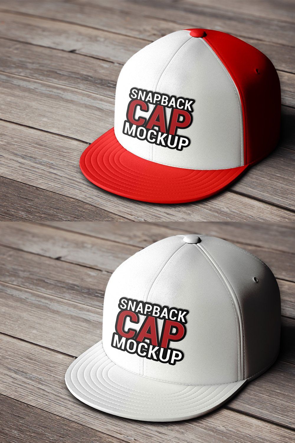 Snapback Cap Mockup pinterest preview image.